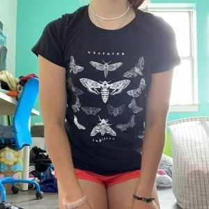 black and white butterfly t-shirt